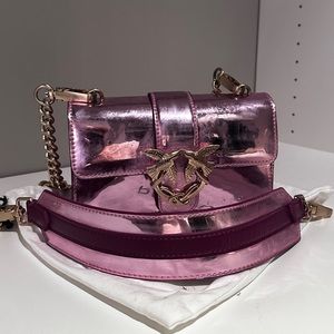 Pinko Metallic Pink crossbody bag